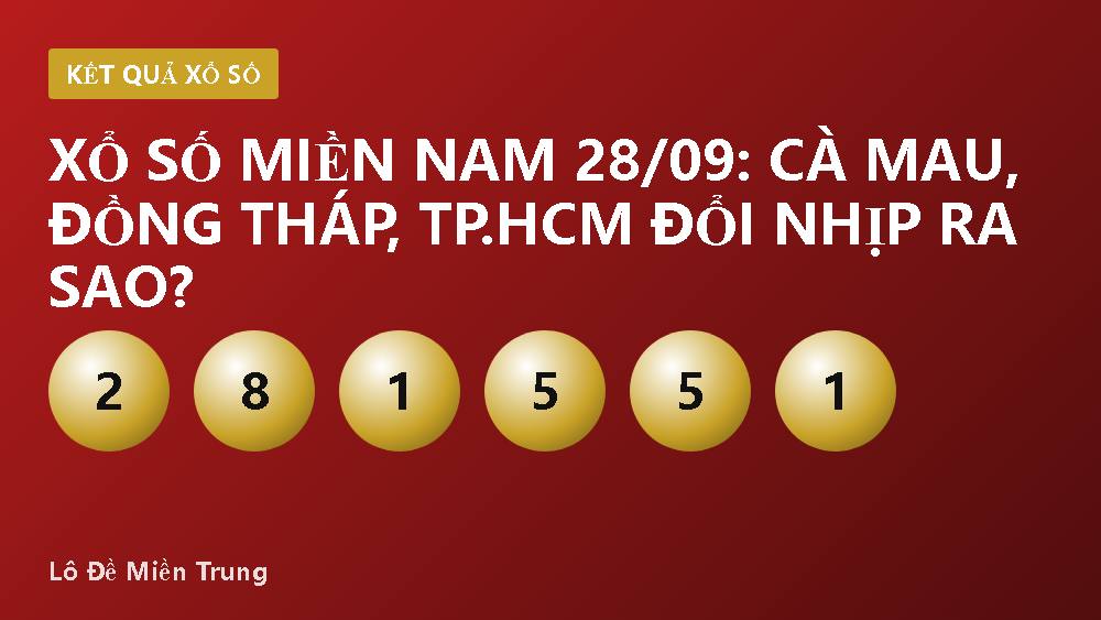 Xổ số miền Nam 28/09: Cà Mau, Đồng Tháp, TP.HCM đổi nhịp ra sao?